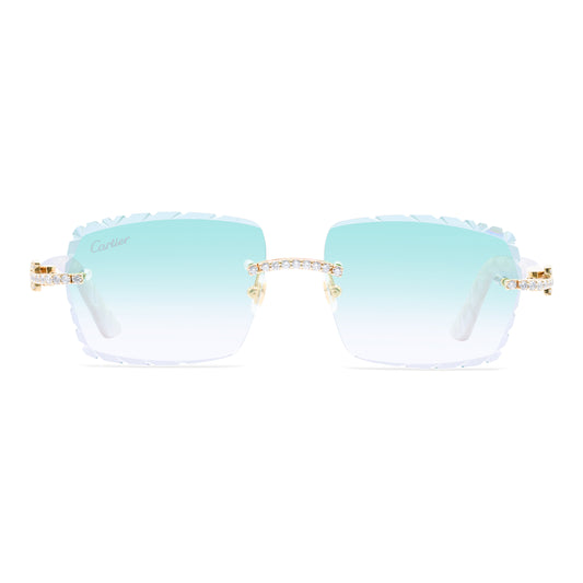 8 POINTER WHITE ACETATE ‘MYKONOS’ TEAL AR
