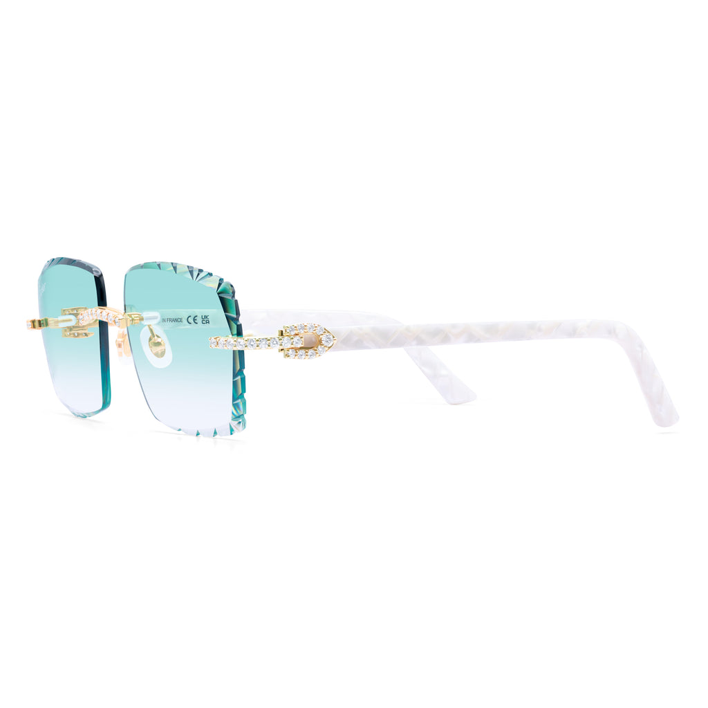 8 POINTER WHITE ACETATE ‘MYKONOS’ TEAL AR